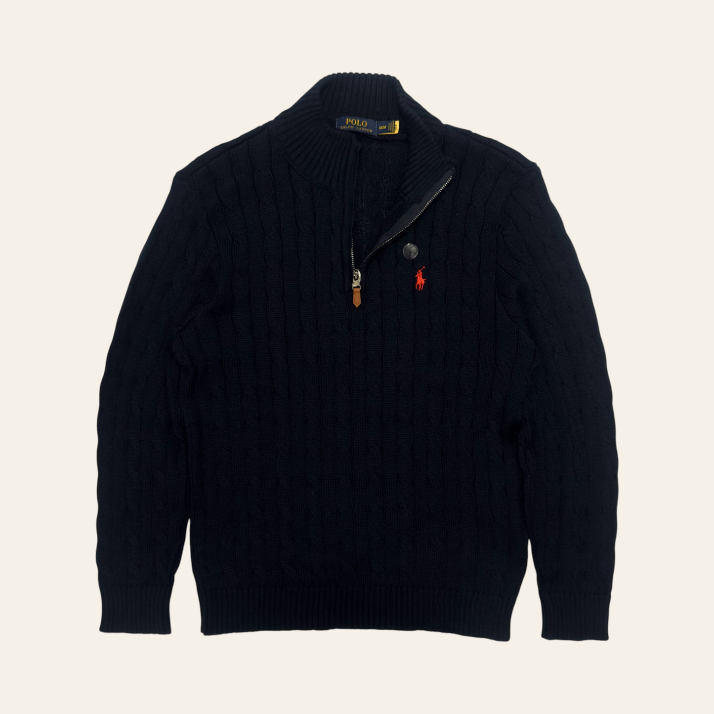 Suéter Ralph Lauren Quarter Zip Trenzado