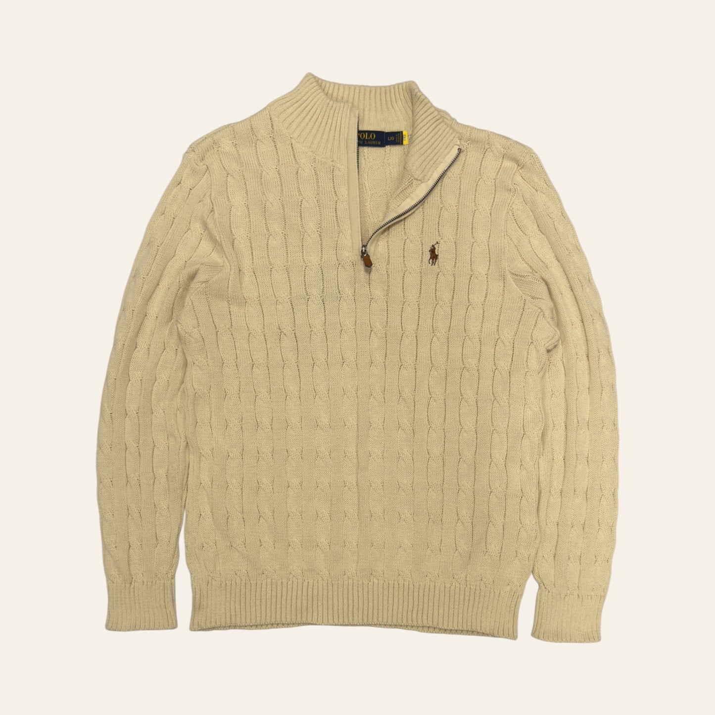 Suéter Ralph Lauren Quarter Zip Trenzado