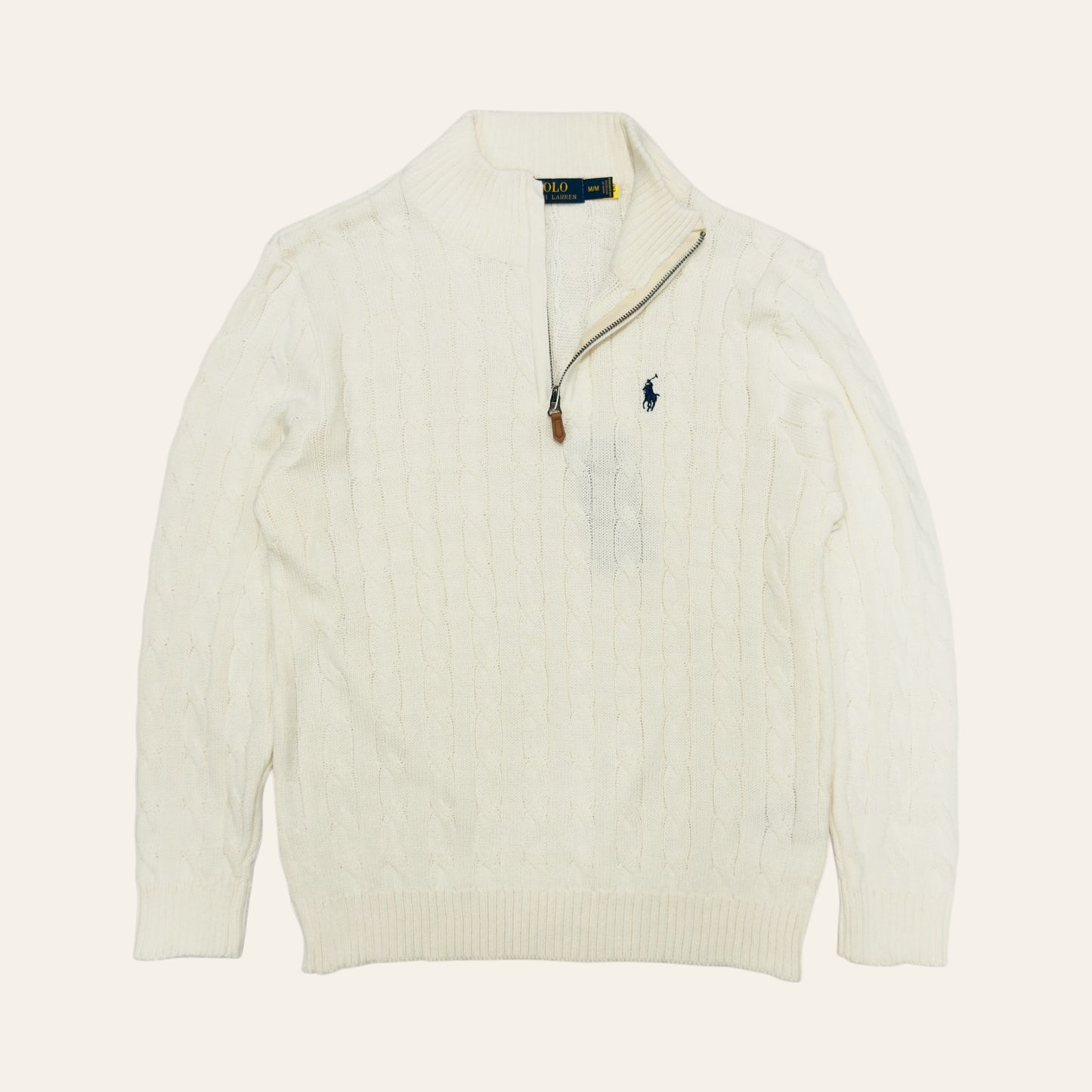 Suéter Ralph Lauren Quarter Zip Trenzado