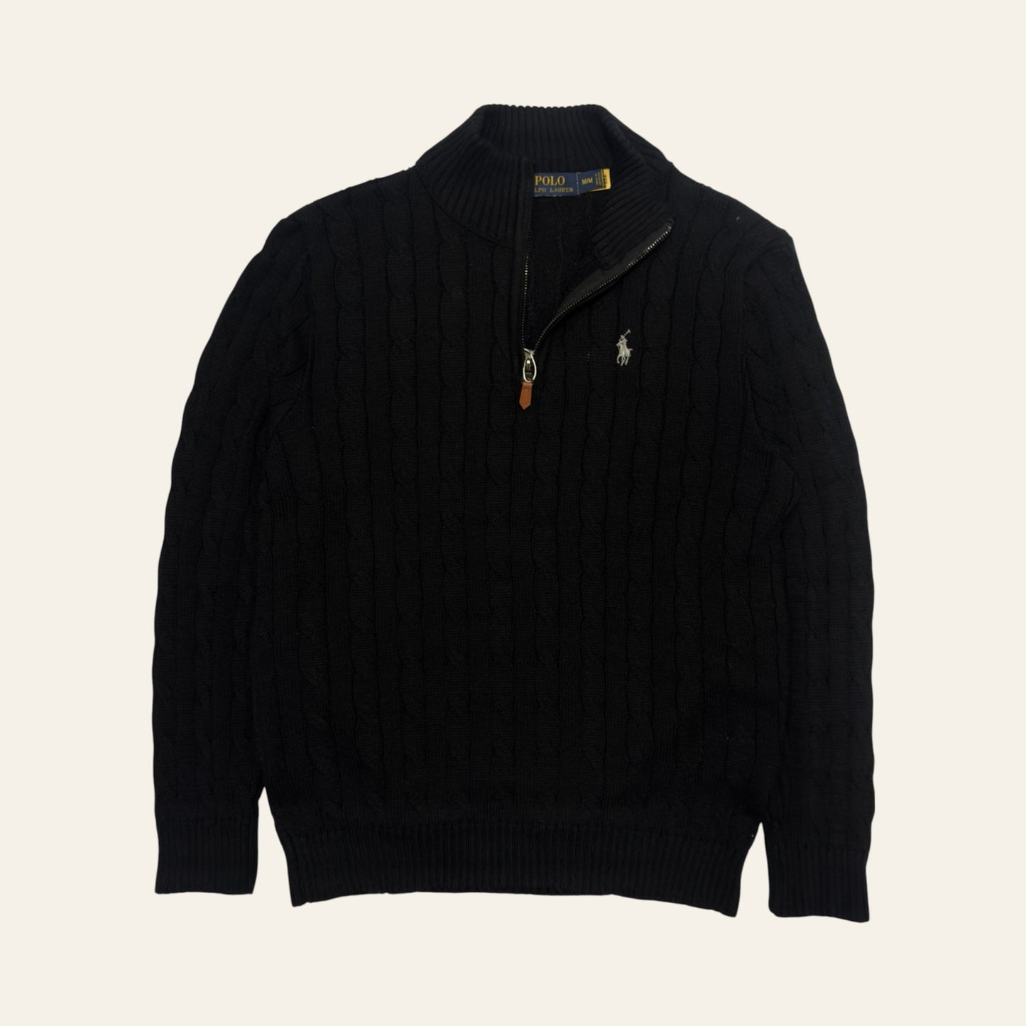 Suéter Ralph Lauren Quarter Zip Trenzado